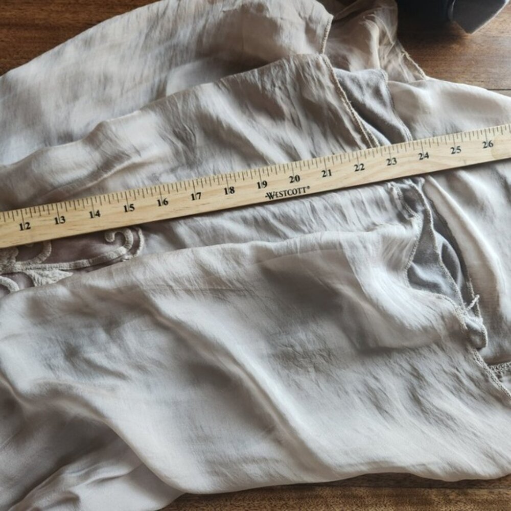 Made in Italy silk Embellished Tank Top Neutral Sheer Overlay whimsical fairy - Picture 8 of 10